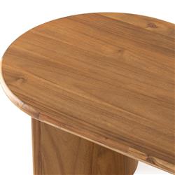 Paris Rustic Lodge Light Brown Acacia Crescent Base Oval Coffee Table - Small|