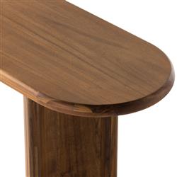 Paris Rustic Lodge Light Brown Acacia Wood Oval Console Table - 51"|