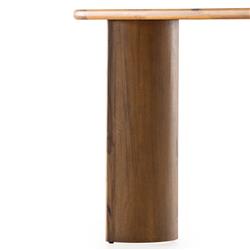 Paris Rustic Lodge Light Brown Acacia Wood Oval Console Table - 51"|