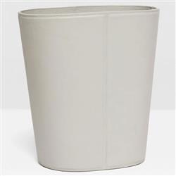 Pigeon and Poodle Asby Modern Classic Light Grey Leather Oval Waste Basket|