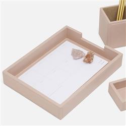 Pigeon and Poodle Asby Modern Dusty Rose Leather Office Accessory - Set of 4|