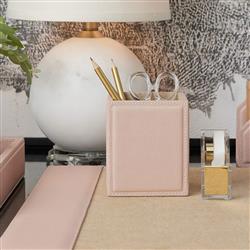 Pigeon and Poodle Asby Modern Dusty Rose Leather Office Accessory - Set of 4|