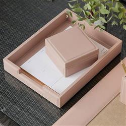 Pigeon and Poodle Asby Modern Dusty Rose Leather Office Accessory - Set of 4|