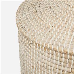 Pigeon and Poodle Roslyn Coastal Whitewashed Woven Seagrass Tall Floor Basket|