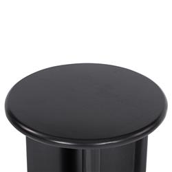 Paris Rustic Lodge Black Acacia Wood Crescent Base Round Side End Table|