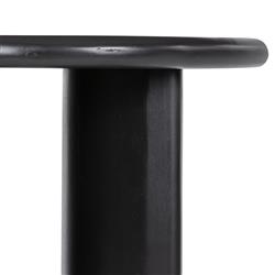 Paris Rustic Lodge Black Acacia Wood Crescent Base Round Side End Table|