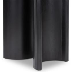 Paris Rustic Lodge Black Acacia Wood Crescent Base Round Side End Table|