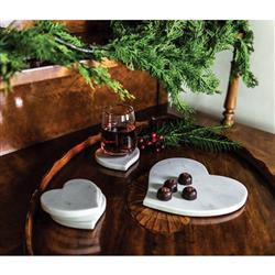 Simon Pearce Modern Classic White Marble Heart Cheese Board|