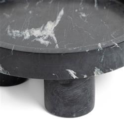 Keith Rustic Lodge Black and White Solid Marble Decorative Bowls - Set of 2|