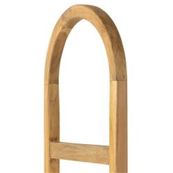 Preston Rustic Lodge Brown Teak Wood Arched Ladder Wall Shelf|