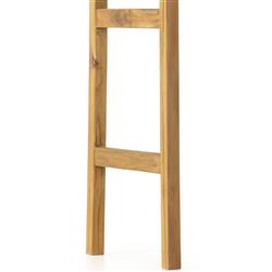 Preston Rustic Lodge Brown Teak Wood Arched Ladder Wall Shelf|