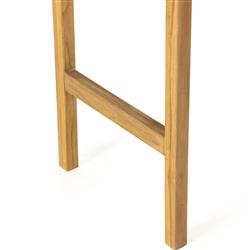 Preston Rustic Lodge Brown Teak Wood Arched Ladder Wall Shelf|
