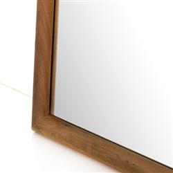Zaira Rustic Lodge Brown Acacia Wood Arched Full Length Floor Mirror|