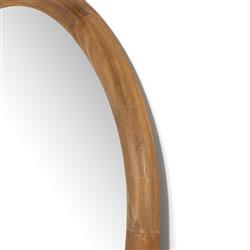 Zaira Rustic Lodge Brown Acacia Wood Arched Full Length Floor Mirror|