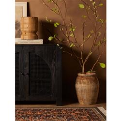 Tiana Rustic Lodge Brown Reclaimed Wood Amphora Planter Decorative Vase|