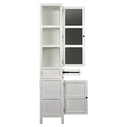 Caelor French Country Antique White Wash Colonial Hutch|