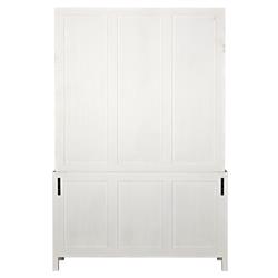 Caelor French Country Antique White Wash Colonial Hutch|