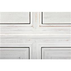 Caelor French Country Antique White Wash Colonial Hutch|