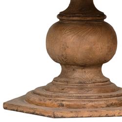 Robin French Brown Reclaimed Pine Wood Round Pedestal Dining Table - 59''W|