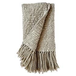 Sage Coastal Beach Pebble Wool Handwoven Throw Blanket|