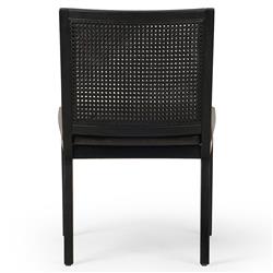 Annette Modern Classic Black Upholstered Leather Seat Wood Frame Dining Side Chair|