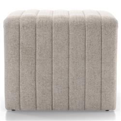 Leo Mid Century Modern Grey Upholstered Tufted Square Ottoman|