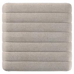 Leo Mid Century Modern Grey Upholstered Tufted Square Ottoman|