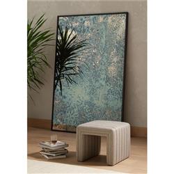 Leo Mid Century Modern Grey Upholstered Tufted Square Ottoman|