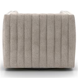 Leo Mid Century Modern Grey Upholstered Swivel Tufted Occasional Chair|