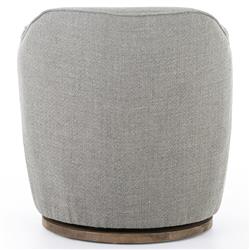 Samuel French Country Light Grey Performance Brown Wood Swivel Arm Chair|