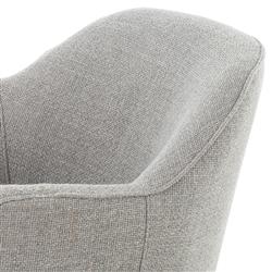 Samuel French Country Light Grey Performance Brown Wood Swivel Arm Chair|