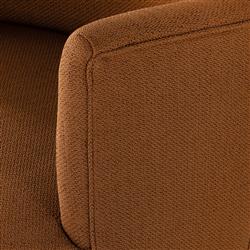 Samuel French Country Brown Upholstered Wood Swivel Arm Chair|