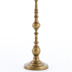 Carson Hollywood Regency Brass Aluminum Round Pedestal End Table|