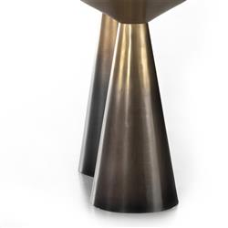 Maddux Mid Century Antique Brass Ombre Iron Accent Pedestal Side Tables - Set of 2|