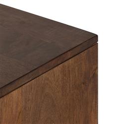 Emilie Mid Century Brown Mango Wood Woven Cane Iron Base Media Console - 65"W|