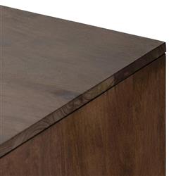 Emilie Brown Wash Mango Wood Woven Cane Black Iron 2 Door Media Cabinet - 35"W|