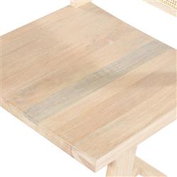 Marina Coastal Beach Whitewash Solid Mango Wood Natural Woven Cane Counter Stool|