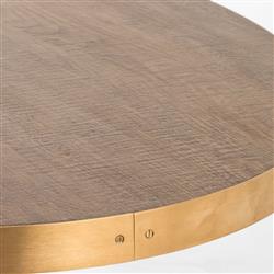 Cressley Industrial Polished Brass Grey Iron Oval Dining Table - 72"W|