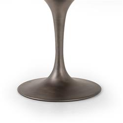 Cressley Industrial Polished Brass Grey Iron Oval Dining Table - 72"W|