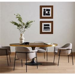 Cressley Industrial Polished Brass Grey Iron Oval Dining Table - 72"W|