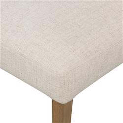 Ely Rustic Lodge Cream Performance Beige Wood Dining Side Chair|