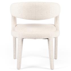 Alexander Mid Century Modern White Upholstered Dining Arm Chair|