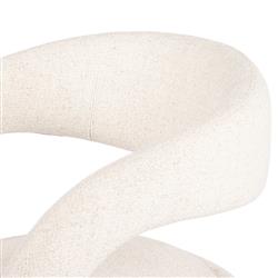 Alexander Mid Century Modern White Upholstered Dining Arm Chair|