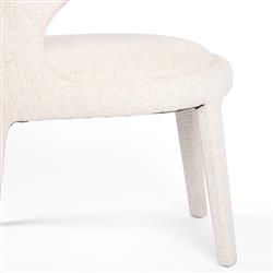 Alexander Mid Century Modern White Upholstered Dining Arm Chair|