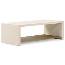 Matthew Industrial Loft White Concrete Rectangular Coffee Table|