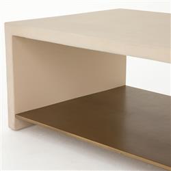 Matthew Industrial Loft White Concrete Rectangular Coffee Table|