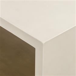 Matthew Industrial Loft White Concrete Rectangular Coffee Table|