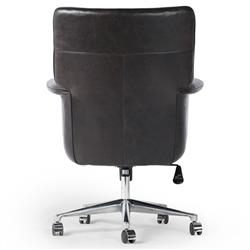 Arslan Industrial Loft Black Upholstered Leather Swivel Executive Office Chair|
