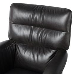Arslan Industrial Loft Black Upholstered Leather Swivel Executive Office Chair|