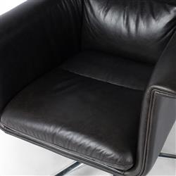 Arslan Industrial Loft Black Upholstered Leather Swivel Executive Office Chair|